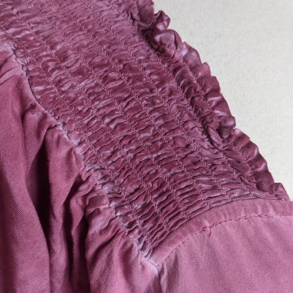 FLORAL and Ivy Pink Puff Sleeve Top Size L - Picture 3 of 9